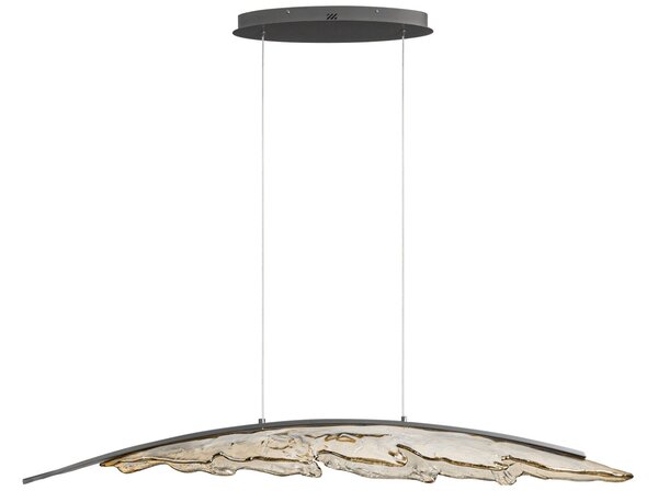 Nova Luce Šedohnědé skleněné závěsné LED světlo Amado 131 cm
