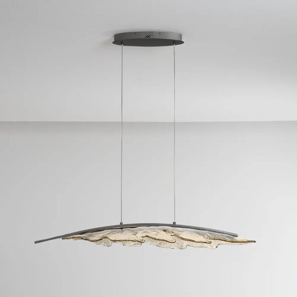 Nova Luce Šedohnědé skleněné závěsné LED světlo Amado 104 cm