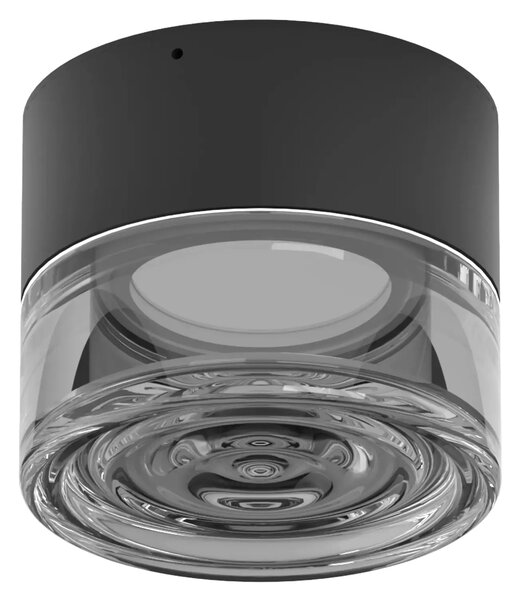 Linealight Nástěnné/stropní LED osvětlení Horus Concentric, pr.12,6cm, 11W, CRI90, IP65 Barva skla: Kouřová, Barva montury: Černá