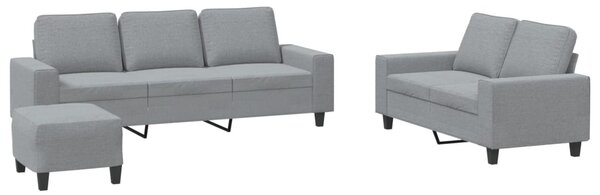3dílná sedací souprava světle šedá textil 3201906