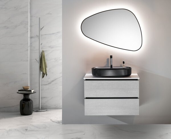 Sapho Sapho, ELENA LED podsvícené zrcadlo 20W, 68x96cm, černá mat, 30574CI