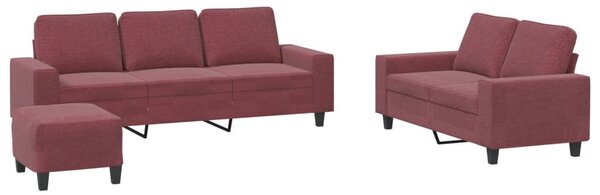 3dílná sedací souprava vínová textil 3201912
