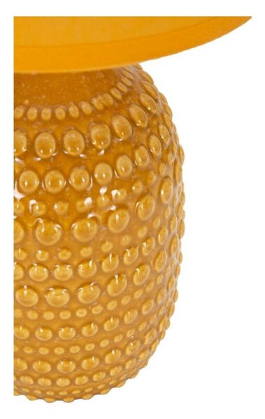 Keramická stolní lampa v hořčicové barvě s textilním stínidlem (výška 30,5 cm) Points – Mauro Ferretti