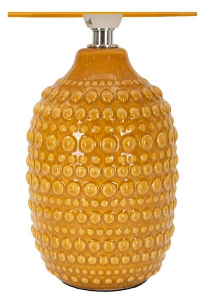 Keramická stolní lampa v hořčicové barvě s textilním stínidlem (výška 30,5 cm) Points – Mauro Ferretti