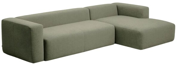 Kave Home Zelená rohová pohovka Blok 330 cm, pravá