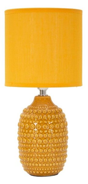 Keramická stolní lampa v hořčicové barvě s textilním stínidlem (výška 30,5 cm) Points – Mauro Ferretti