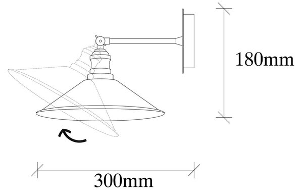 Opviq Nástěnná lampa Berceste VIII černá