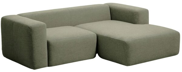Kave Home Zelená rohová pohovka Blok 240 cm, pravá