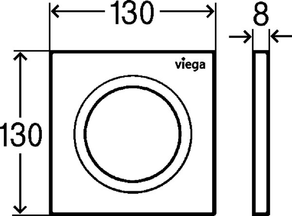 Viega Prevista splachovací tlačítko pro pisoár lesklý chrom 774479