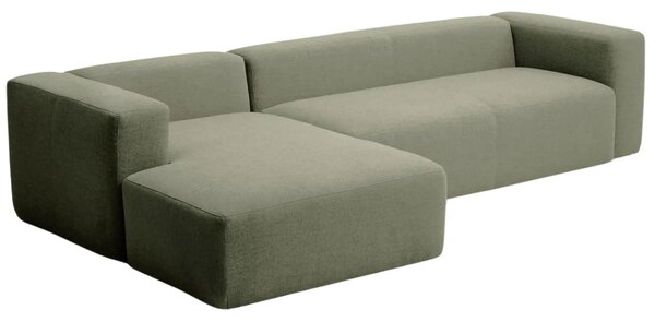 Kave Home Zelená rohová pohovka Blok 330 cm, levá