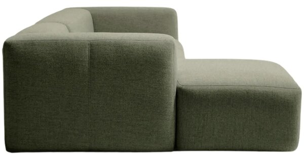 Kave Home Zelená rohová pohovka Blok 330 cm, levá