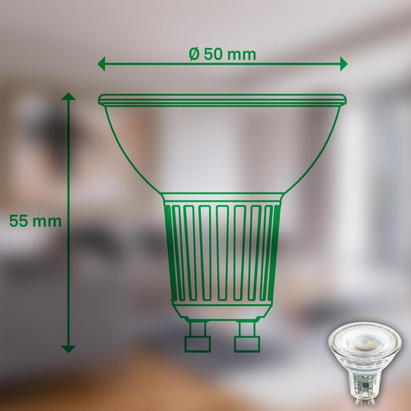 BRILONER EEK A 2ks sada GU10 LED žárovka, třída A, 50.000h, 850lm, 4,7W, teple bílé světlo 0557004