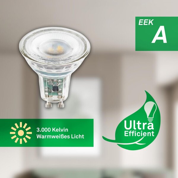 BRILONER EEK A 2ks sada GU10 LED žárovka, třída A, 50.000h, 850lm, 4,7W, teple bílé světlo 0557004