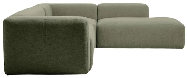 Kave Home Zelená rohová pohovka Blok 320 cm, pravá