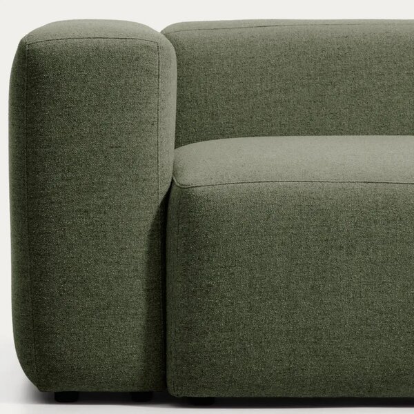 Kave Home Zelená rohová pohovka Blok 320 cm, pravá