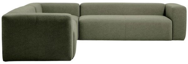 Kave Home Zelená rohová pohovka Blok 320 x 320 cm, levá/pravá