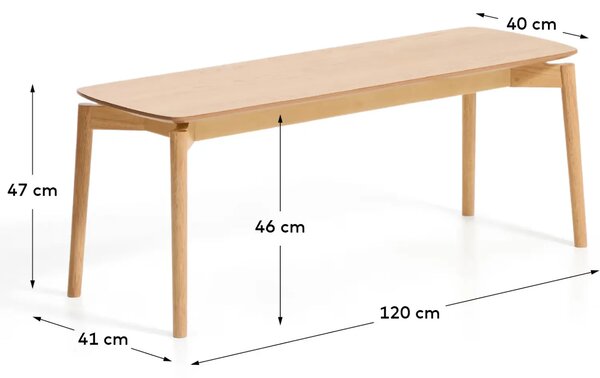LÉTO -15% Kave Home Dřevěná lavice Evera 120 cm