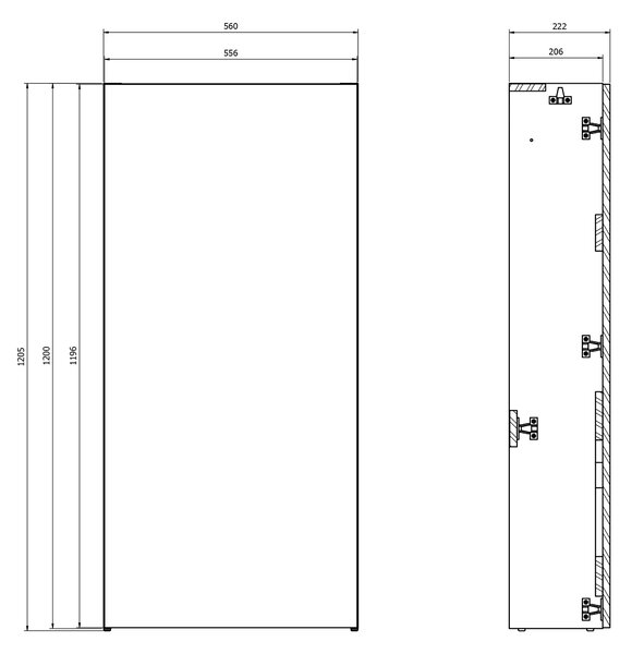 Cersanit Larga souprava rámu 56x22.2x120.5 cm antracitová S164-028
