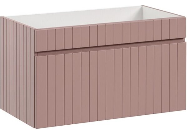 Comad Koupelnová sestava Iconic 80 cm s umyvadlem, skříňkami a zrcadlem růžová/bílá