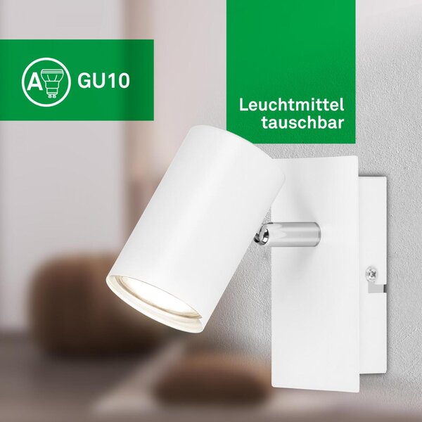 BRILONER Isil A LED nástěnné svítidlo do interiéru, třída A, nastavitelné, bílé 2840016