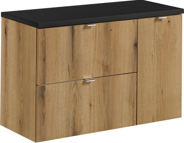 Comad Koupelnová sestava Nova Oak 90 cm se skříňkami dub coast evoke/černá