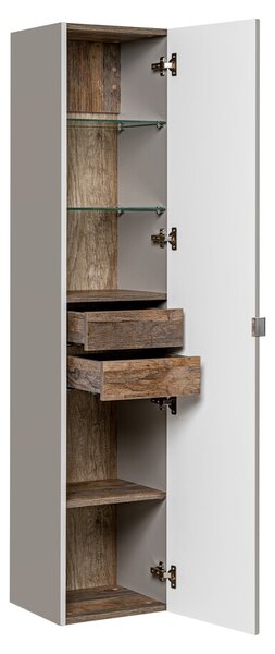 Comad Koupelnová sestava SantaFe 80 cm s umyvadlem, skříňkami a zrcadlem taupe/dub santa fe vintage