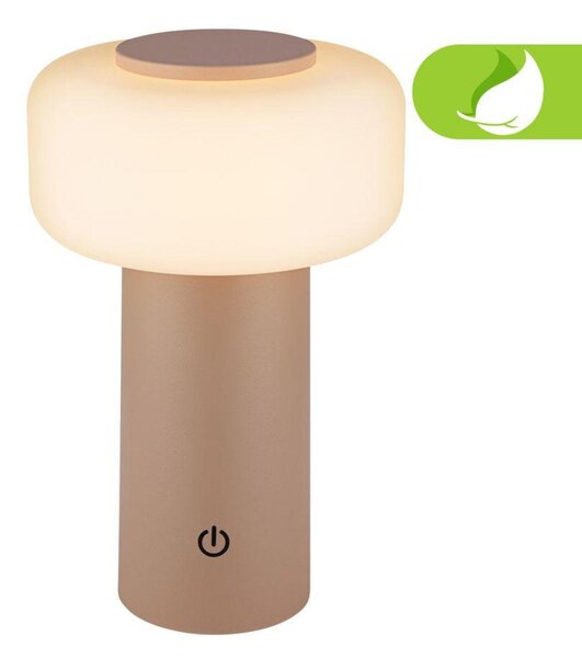 BRILONER Juna stolní lampa - 1,8W, 210lm, nabíjecí, LED, stmívatelné, dotykový vypínač, teplá bílá, béžová 7580011