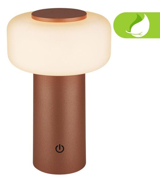 BRILONER Juna stolní lampa - 1,8W, 210lm, nabíjecí, LED, stmívatelné, dotykový vypínač, teplá bílá, kávová 7580014