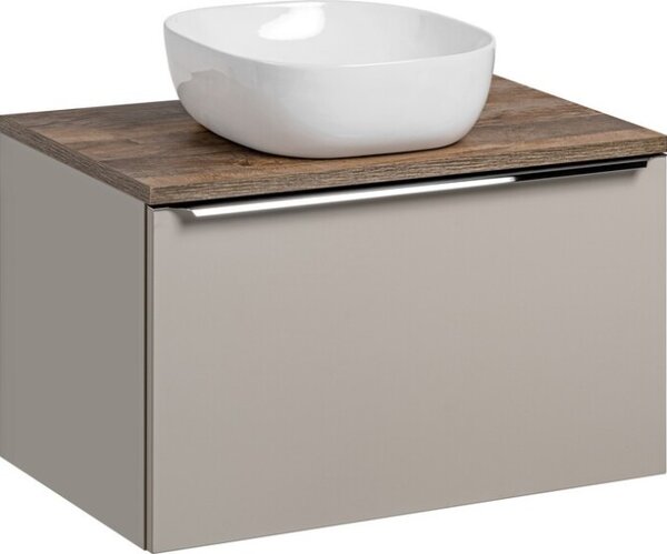 Comad Koupelnová sestava SantaFe 80 cm s umyvadlem, skříňkami a zrcadlem taupe/dub santa fe vintage