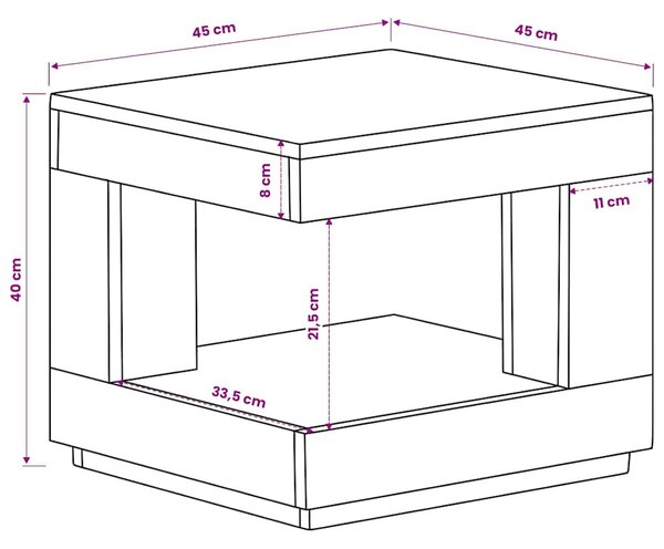 Konferenční stolek 45 x 45 x 40 cm masivní akáciové dřevo 320200