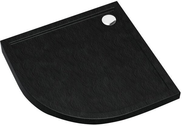 Schedpol Caspar New Black Stone půlkruhová sprchová vanička 80x80 cm černá 3.2333/C/ST