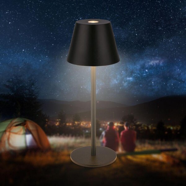 BRILONER Kiki Nano stolní lampička - 1,5W, 130lm, nabíjecí, LED, stmívatelné, teplá bílá, černá 7653015