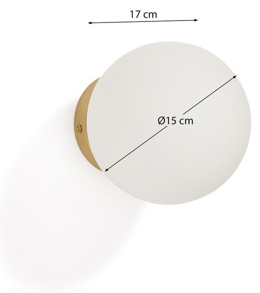 Bílé/ve zlaté barvě nástěnné svítidlo ø 15 cm Brisia – Kave Home