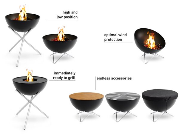 Höfats designové zahradní grily Bowl Tripod Small