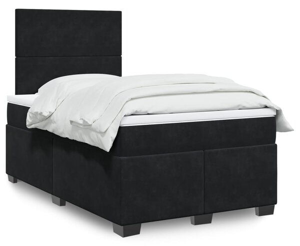 Box spring postel s matrací černá 120 x 190 cm samet 3290854