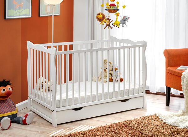 Dětská postýlka 60 cm Adria II 26 WW BAP (bílá) (s úl. prostorem)