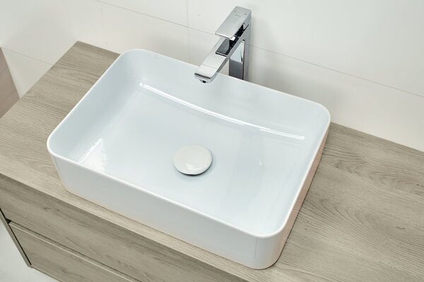 Cersanit Crea umyvadlo 49.5x34.5 cm obdélníkový na pult bílá lesk K114-001-ECO