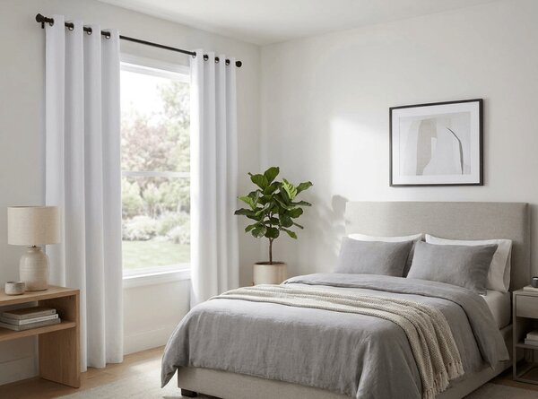 Bílý závěs OXFORD LIGHT 140x270 cm Zavěšení: Řasící páska
