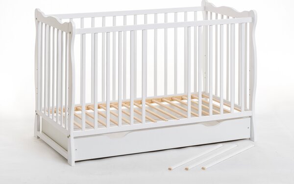 Dětská postýlka 60 cm Adria II 26 WW BAP (bílá) (s úl. prostorem)