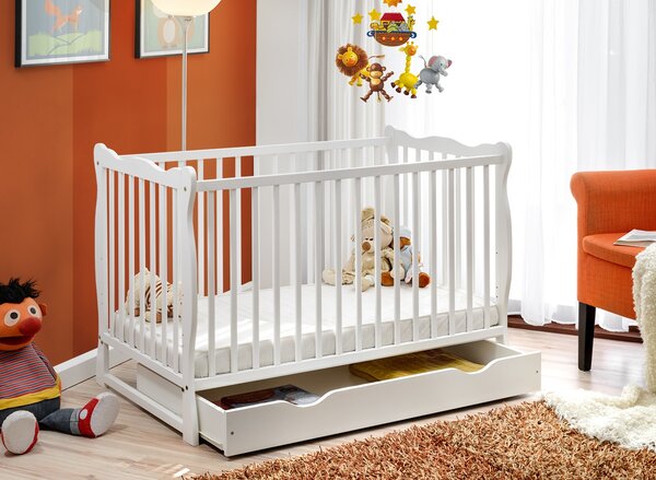 Dětská postýlka 60 cm Adria II 26 WW BAP (bílá) (s úl. prostorem)