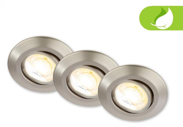 BRILONER Klira 3ks sada LED vestavné bodové svítidlo 230V, nastavitelné, CTS, matný nikl 7586032