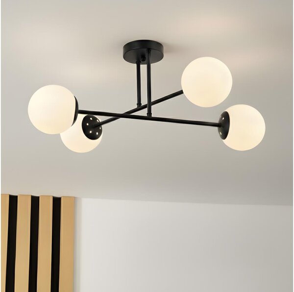 Brilagi - Přisazený lustr MALIVA 4xE14/15W/230V černá/bílá