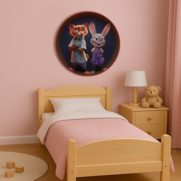 Dřevěný Svíticí obraz s UV potiskem - Zootropolis