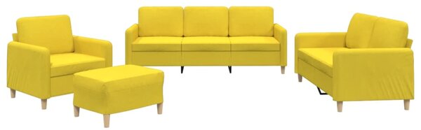 4dílná sedací souprava s poduškami světle žlutá textil 3202067