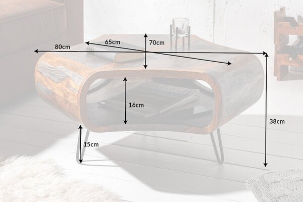 Konferenční stolek ORGANIC SMOKE 80 CM masiv sheesham Nábytek | Obývací pokoj | Konferenční stolky | Všechny konferenční stolky