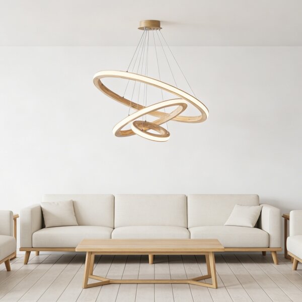 Brilagi - LED Lustr na lanku UMEA WOOD LED/45W/230V pr. 60 cm dřevo