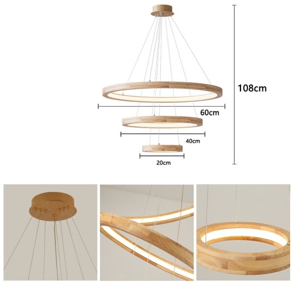 Brilagi - LED Lustr na lanku UMEA WOOD LED/45W/230V pr. 60 cm dřevo