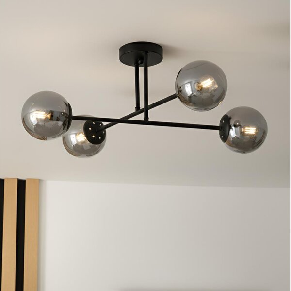 Brilagi - Přisazený lustr MALIVA 4xE14/15W/230V černá/kouřová