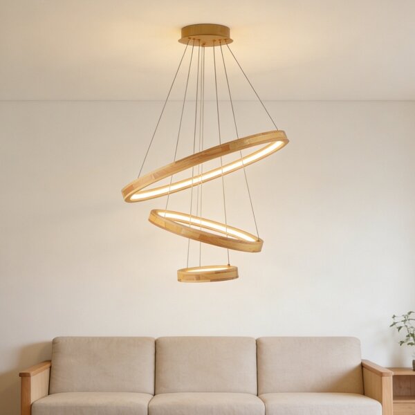 Brilagi - LED Lustr na lanku UMEA WOOD LED/45W/230V pr. 60 cm dřevo