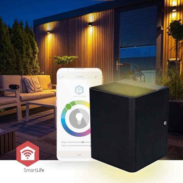 Nedis ZBLOW10RGBW - LED RGBW Stm. venk. svít. LED/12W/230V IP65 Wi-Fi Tuya černá